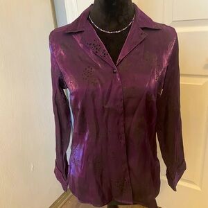 Women’s Purple Notations Shirt with Etched Designs Size S